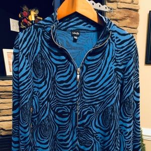 RAFAELLA -Blue Zebra print sweater